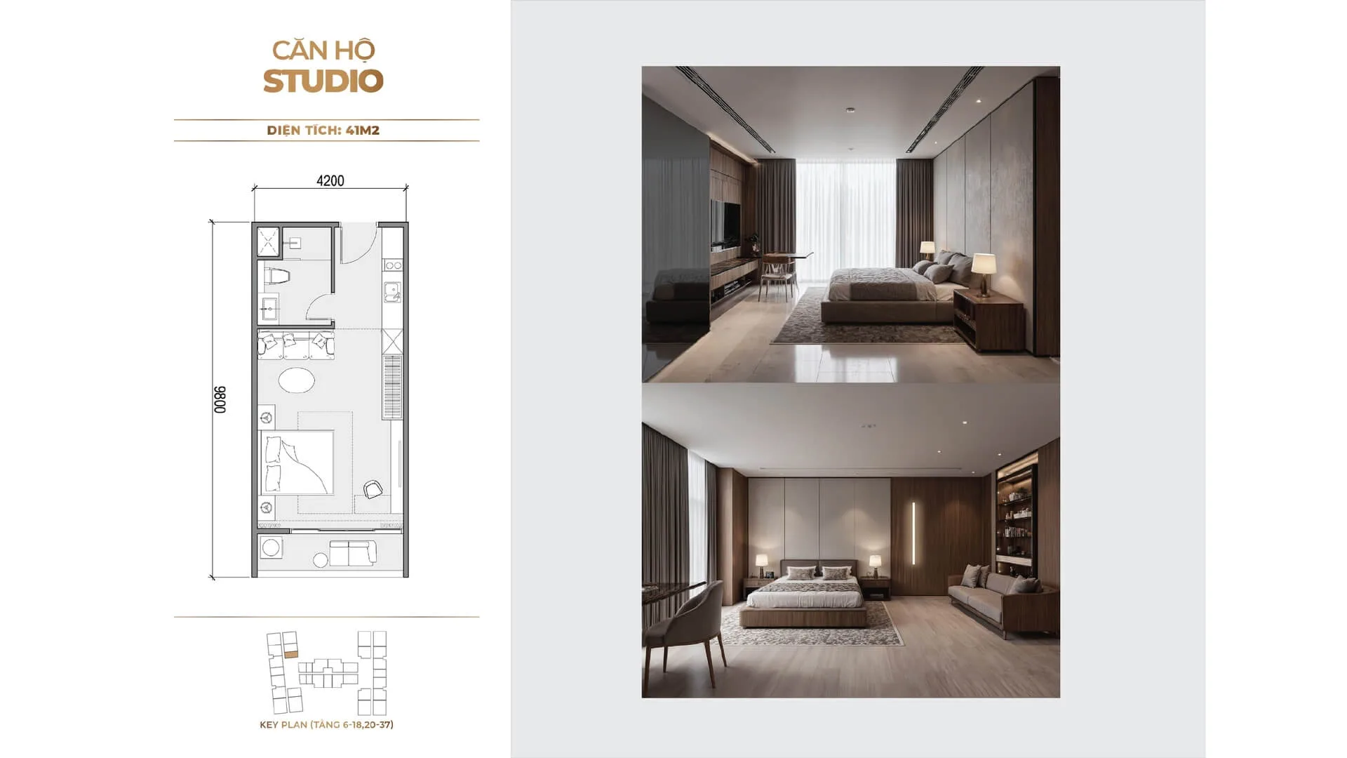Thiết kế mặt bằng căn hộ Studio thông minh tại phân khu Legend Sunshine Legend City